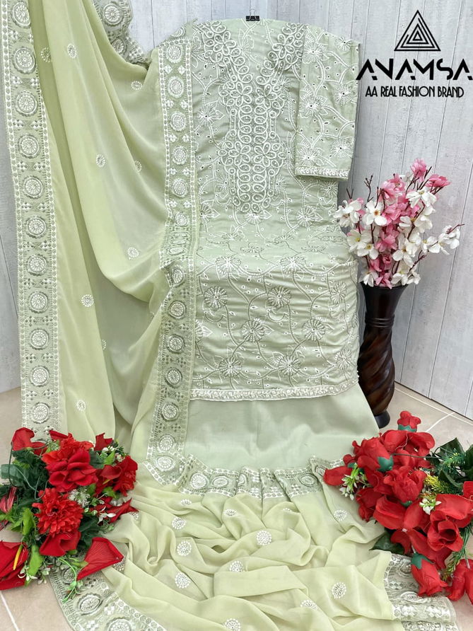 Anamsa 506 Jam Cotton Embroidery Pakistani Suit Wholesale Market In Surat